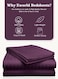 3-Piece Luxury Purple Striped Bed Sheet Set, Ultra-Soft Cotton Fitted Sheet with 2 Pillowcases for Hotel &amp; Home &ndash; Single Size