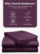 3-Piece Luxury Purple Striped Bed Sheet Set, Ultra-Soft Cotton Fitted Sheet with 2 Pillowcases for Hotel &amp; Home &ndash; Double Size