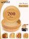 Pack of 2 Disposable Parchment Paper Plates for Air Fryer, 200-Piece Non-Stick Liners for Baking, Frying &amp; Serving Food