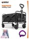 Foldable Shopping Cart, Heavy-Duty 100kg Utility Trolley with Adjustable Handle, 360&deg; Wheels &amp; Waterproof Fabric, Compact for Camping, Beach, Garden &amp; Daily Use &ndash; Black