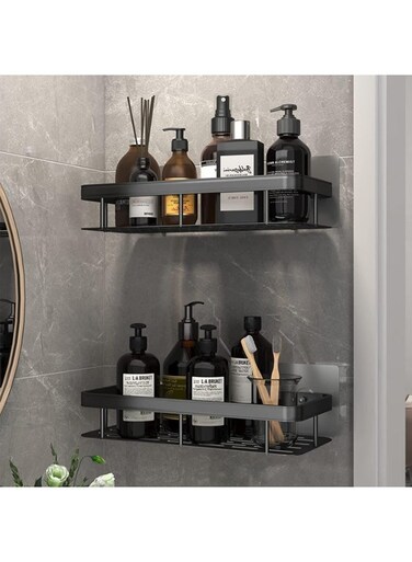 Shower Caddy Shelves, No-Drill Wall-Mounted &amp; Rustproof Bathroom Storage Organizers, Pack of 2