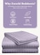 3-Piece Luxury Lilac Striped Bed Sheet Set, Ultra-Soft Cotton Fitted Sheet with 2 Pillowcases for Hotel &amp; Home &ndash; Double Size