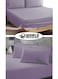 3-Piece Luxury Lilac Striped Bed Sheet Set, Ultra-Soft Cotton Fitted Sheet with 2 Pillowcases for Hotel &amp; Home &ndash; Double Size