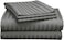 3 Piece Luxury Grey Striped Bed Sheet Set with 1 Deep Pocket Fitted Sheet and 2 Pillowcases for Hotel and Home Crafted from Ultra Soft and Breathable Cotton for Year-Round Comfort, Single