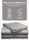 3-Piece Luxury Grey Striped Bed Sheet Set, Ultra-Soft Cotton Fitted Sheet with 2 Pillowcases for Hotel &amp; Home &ndash; Single Size