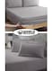 3-Piece Luxury Grey Striped Bed Sheet Set, Ultra-Soft Cotton Fitted Sheet with 2 Pillowcases for Hotel &amp; Home &ndash; Single Size