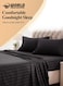 3-Piece Luxury Black Striped Bed Sheet Set, Ultra-Soft Cotton Fitted Sheet with 2 Pillowcases for Hotel &amp; Home &ndash; Single Size
