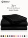 3-Piece Luxury Black Striped Bed Sheet Set, Ultra-Soft Cotton Fitted Sheet with 2 Pillowcases for Hotel &amp; Home &ndash; Double Size