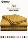 3-Piece Luxury Gold Striped Bed Sheet Set, Ultra-Soft Cotton Fitted Sheet with 2 Pillowcases for Hotel &amp; Home &ndash; Single Size