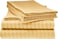 3 Piece Luxury Gold Striped Bed Sheet Set with 1 Deep Pocket Fitted Sheet and 2 Pillowcases for Hotel and Home Crafted from Ultra Soft and Breathable Cotton for Year-Round Comfort, Double