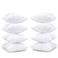Set of 8 Cotton Cushions, 400 Thread Count Decorative Farmhouse Lines Cushion for Home Decor in Living Rooms, Patios, Couches and Chairs, 45x45cm, White