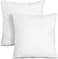 Set of 2 Cotton Cushions, 400 Thread Count Decorative Farmhouse Lines Cushion for Home Decor in Living Rooms, Patios, Couches and Chairs, 45x45cm, White