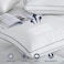 Set of 4 Premium Down Alternative Filled Bed Pillows in White Stripes with Breathable Cover, Double Piping, and Plush Bounce-Back Design
