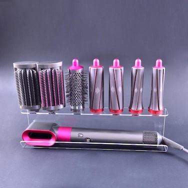 Acrylic Storage Holder for Dyson Airwrap Styler Accessories, Features 7 Holes, Long Barrel &amp; Diffuser for Neat Organization on Countertop in Bathroom, Kitchen and Beyond