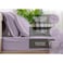 6 Piece Premium King Size Bedding Set, Purple Striped Design and High Quality Cotton Hotel Luxury Bedsheet, Soft Quilt Cover and Pillowcases
