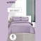 6 Piece Premium King Size Bedding Set, Purple Striped Design and High Quality Cotton Hotel Luxury Bedsheet, Soft Quilt Cover and Pillowcases