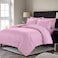 6 Piece Premium King Size Bedding Set, Pink Striped Design and High Quality Cotton Hotel Luxury Bedsheet, Soft Quilt Cover and Pillowcases