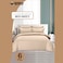 6-Piece Premium King Size Bedding Set, Cream Striped Design and High Quality Cotton Hotel Luxury Bedsheet Soft Quilt Cover and Pillowcases