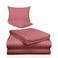 3 Piece Luxury Maroon Striped Bed Sheet Set with 1 Flat Sheet and 2 Pillowcases for Hotel and Home Crafted from Ultra Soft and Breathable Cotton for Year-Round Comfort, Single