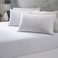 3 Piece Luxury White Striped Bed Sheet Set with 1 Flat Sheet and 2 Pillowcases for Hotel and Home Crafted from Ultra Soft and Breathable For All Seasons Cotton for Year-Round Comfort (Double).