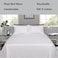 3 Piece Luxury White Striped Bed Sheet Set with 1 Flat Sheet and 2 Pillowcases for Hotel and Home Crafted from Ultra Soft and Breathable For All Seasons Cotton for Year-Round Comfort (Double).