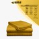 3 Piece Luxury Gold Striped Bed Sheet Set with 1 Flat Sheet and 2 Pillowcases for Hotel and Home Crafted from Ultra Soft and Breathable Cotton for Year-Round Comfort, (Double)