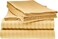 3 Piece Luxury Gold Striped Bed Sheet Set with 1 Flat Sheet and 2 Pillowcases for Hotel and Home Crafted from Ultra Soft and Breathable Cotton for Year-Round Comfort, (Double)