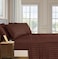 3 Piece Luxury Dark Brown Striped Bed Sheet Set with 1 Flat Sheet and 2 Pillowcases for Hotel and Home Crafted from Ultra Soft and Breathable Cotton for Year-Round Comfort, (Double)