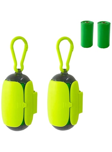TERRIFI Dog Poop Bag Holder, 4 PCS Poop Bag Holders for Leashes, Portable Pet Waste Bags Dispenser Holder, Poop Bag Container Leash Attachment with 2 Rolls of Dog Poop Bags - Fits Any Leashes