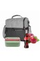 Insulated Lunch Bag for Adults, Large Leakproof Tiffin Bag with 2 Compartments and Zipper for Office, Picnic, Beach