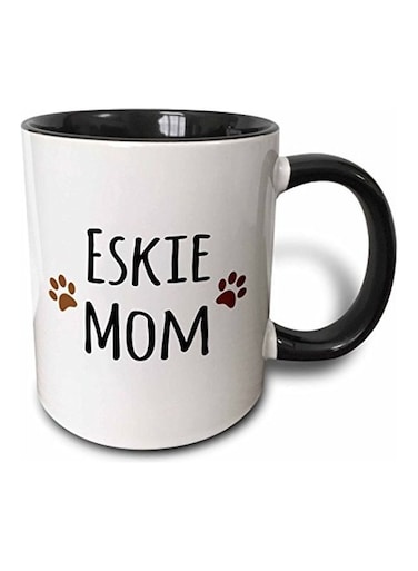 Printed Ceramic Mug White/Black