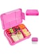 Mumfactory&reg; Lunch Box For Kids School, Bento Lunch Box Kids Adults, Leakproof with 5 Compartments and Cutlery Set, 1330 ML (Pink)