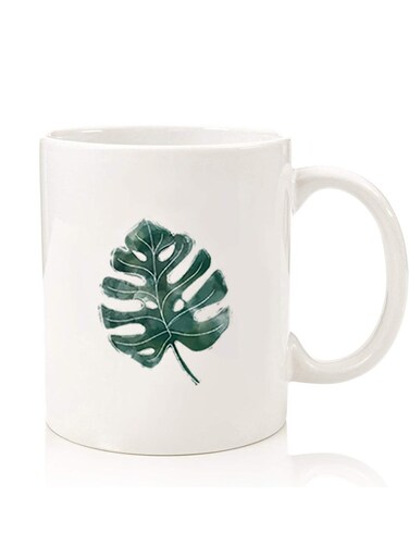 Premium Quality Two Sided Printed Coffee Mug Tea Cup For Home Office, Kids Men Women Monstera Leave