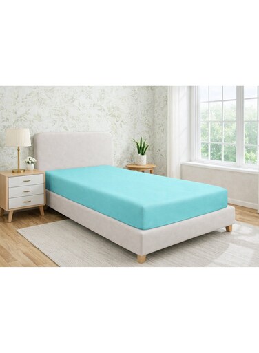 Casa 100% Combed Cotton Percale Fitted Sheet &acirc;&euro;&ldquo; Breathable, Soft &amp; Crisp Premium Bedding