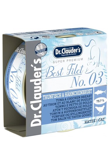 Dr.Clauder's 22800370-DC Thunfisch &amp; H&auml;hnchenbrust-24 Tins pack -70gr