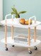 Cart, 2 Tier Utility Cart Mobile Storage Shelves Rolling Kitchen Cart with Handle and Wheels Multifunctional Storage Trolley Cart for Bathroom Living Room Office (2 Tier, BC666-white)