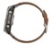 Garmin Fenix 8 AMOLED 51mm Smartwatch Sapphire Bare Titanium Black With Chestnut Leather Band Plus Graphite Silicone Band 010-02905-40