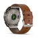 Garmin Fenix 8 AMOLED 51mm Smartwatch Sapphire Bare Titanium Black With Chestnut Leather Band Plus Graphite Silicone Band 010-02905-40