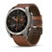 Garmin Fenix 8 AMOLED 51mm Smartwatch Sapphire Bare Titanium Black With Chestnut Leather Band Plus Graphite Silicone Band 010-02905-40