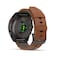 Garmin Fenix 8 Pro Smartwatch 51mm AMOLED Sapphire Carbon grey DLC titanium with Chestnut leather band 010-03199-40