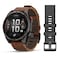Garmin Fenix 8 Pro Smartwatch 51mm AMOLED Sapphire Carbon grey DLC titanium with Chestnut leather band 010-03199-40