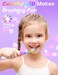 SEAGO Kids Electric Toothbrush with 2 Mins Brushing Timer and 8 Replacement Bursh Heads,Rainbow LED Light Make Brushing Fun, Pink Color Girls Battery Powerd Toothbrush for 5-8 Years Old