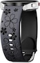 Upeak Floral Engraved Strap Compatible with Samsung Galaxy Watch 7 Strap 6 4 5 40mm 44mm/5 Pro/6 4 Classic/Active 2, 20mm Cute Two-Tone Flower Soft Silicone Sport Band for Samsung Watch Straps Women
