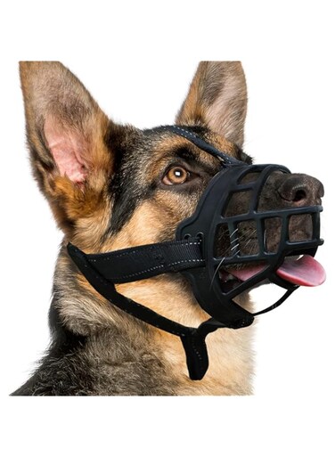 Dog Muzzle, Silicone Basket Muzzle for Small Medium Large Dogs, Soft Cage Muzzle Prevent Biting Chewing, Allow Drinking Panting, Suitable for German Shepherd