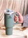 Quencher H2.0 FlowState Stainless Steel Vacuum Insulated Tumbler with Lid and Straw Iced Tea or Coffee, Smoothie and More, Violet, 40 oz
