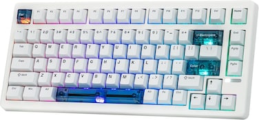EPOMAKER HE80 Hall Effect Gaming Keyboard 8K Polling &amp; 32K Scan Creamy Gasket DKS SOCD Hot-Swappable RGB Backlit Wired Gaming Keyboard for PC &amp; Mac (White)
