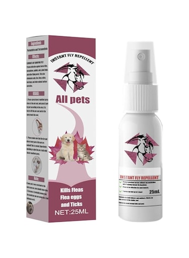Azonee 25ml Flea and Tick Repellent Spray for Pets, Effectively Repels Fleas, Ticks &amp; Mosquitos, icks and Mosquitoes - Application for Dogs, Cats and Home