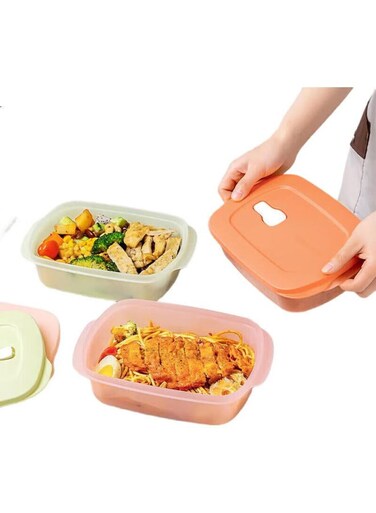 Rectangular Lunch Box 1L Microwave-Safe, Portable Sealed Bento Box For Students And Office Workers, Macaron Blue