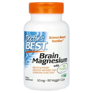 Doctor's Best Brain Magnesium, 90 Veggie Capsules, 50 mg