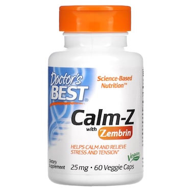 Doctor's Best Calm-Z With Zembrin, 60 Veggie Capsules, 25 mg